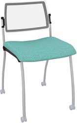 Stoel Inventiv - stof/metaal - 58x51 cm Gesp. celadon / grijs