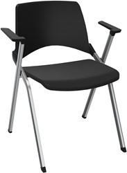 Stoel Emi - stof/metaal - 56x62 cm Zwart / verchroomd