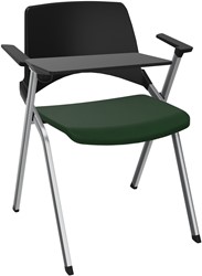 Stoel Emi - stof/metaal - 56x62 cm Engels groen / verchroomd