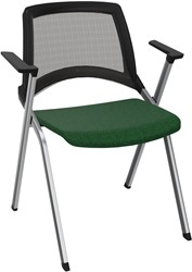 Stoel Emi - stof/metaal - 56x62 cm Gesp. bamboe / verchroomd