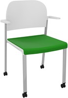 Stoel Romy - stof/metaal - 54x57 cm Bamboe / grijs