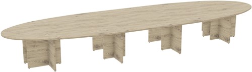 Elliptische tafel 18p 600x170 dkt30/14xvoorgeb.v.doppen/ 8 paneelpoten mg mg