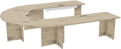 U-vormige tafel 12p 315x270 dkt30/4xuitsnijd.v.luik+kabelg.+kabelgeleider/5paneelpoten mg mg