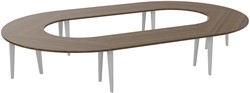 Gesloten u-vormige tafel 18p 450x270 dkt30/8xvoorboringen v.doppen/ 8+4 driehoek. poten mg sa