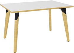 Tafel evasion b120xd80xh73,5cm - hz dikte 25 mm - poten beuken/metal