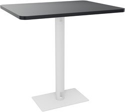 Tafel s2 - h. 73 x b. 60 x d. 74 cm laminaat blad wit hz - metalen onderstel zwart sg