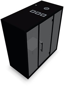 Chatbox duo h. 222 x b. 213 x d. 103 cm - met centrale tafel eu versie