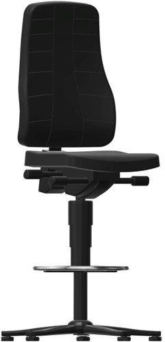 All-In-One Highline 3 Werkplaatsstoel - voorzien van glijders en voetenring, Textiel bekleding Duotec zwart-2
